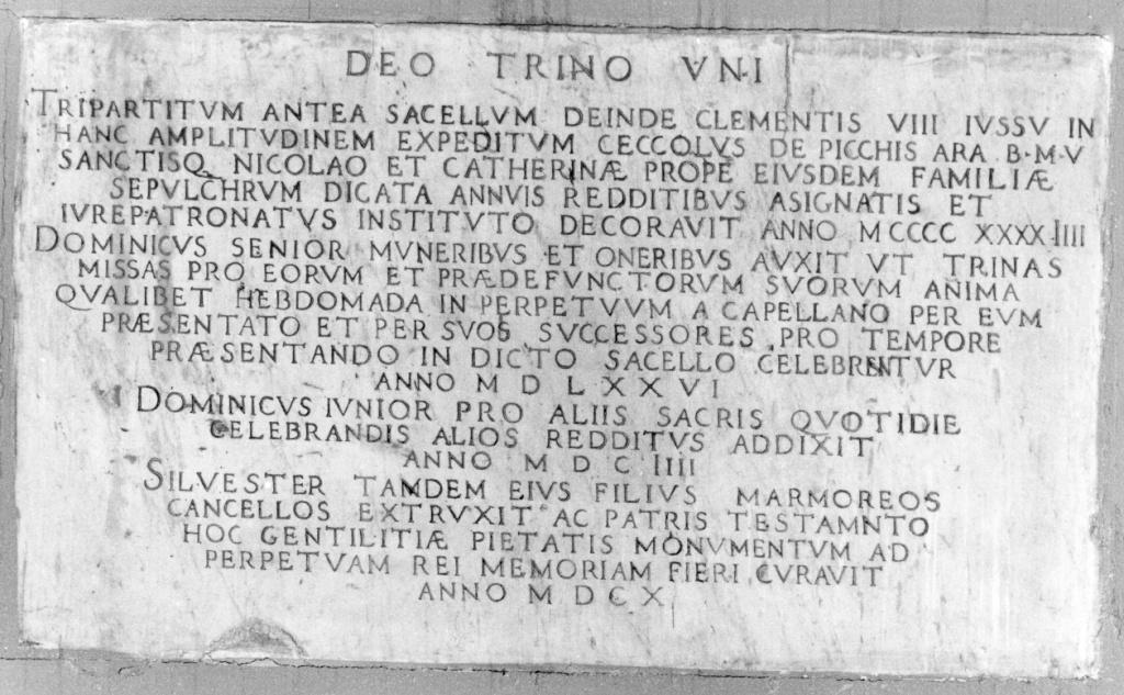 lapide documentaria - ambito romano (sec. XVII)