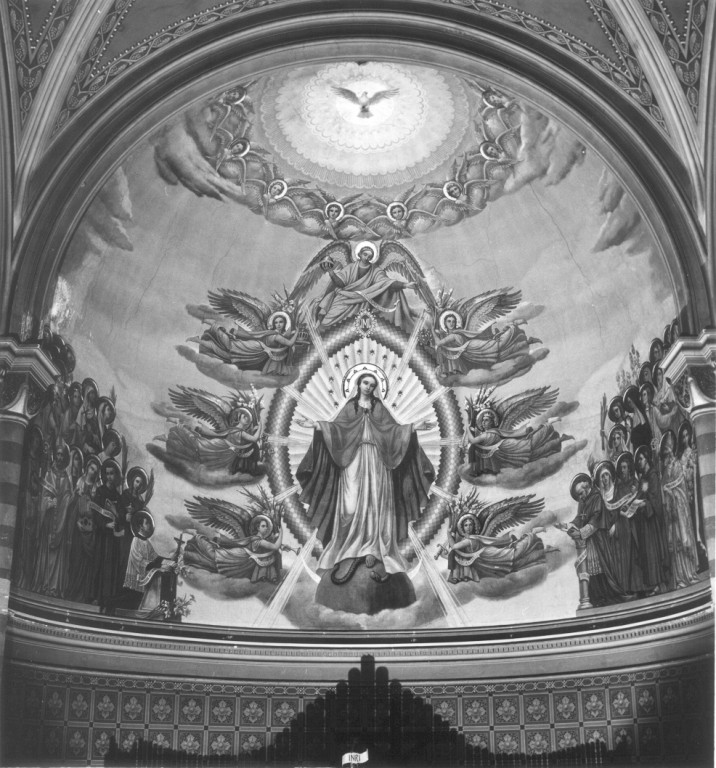 trionfo della Madonna (dipinto) di Prayer Mario (sec. XX)