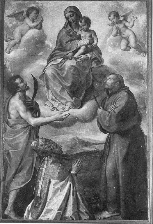 Madonna con Bambino e Santi (dipinto) di Siciolante Girolamo (seconda metà sec. XVI)