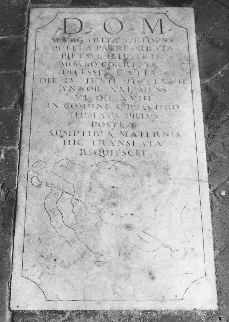 lapide tombale - ambito romano (sec. XVIII)