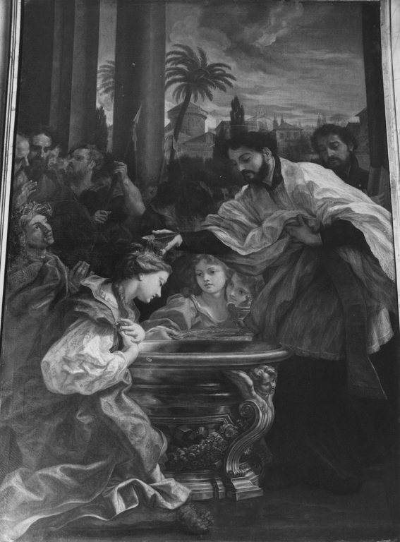 San Francesco Saverio battezza una regina pagana (dipinto) di Gaulli Giovanni Battista detto Baciccio (sec. XVIII)