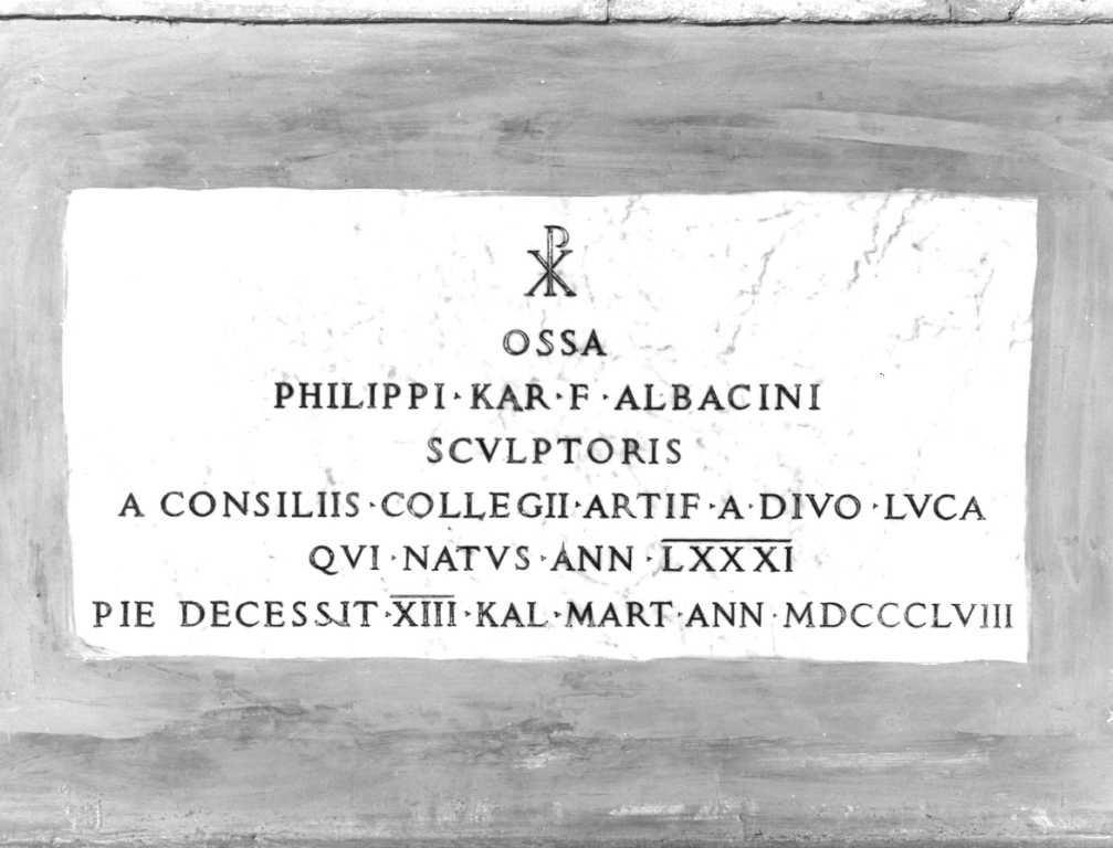 lapide tombale - ambito italiano (sec. XIX)