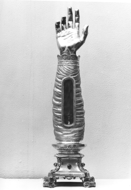 reliquiario antropomorfo - a braccio - ambito romano (sec. XVIII)