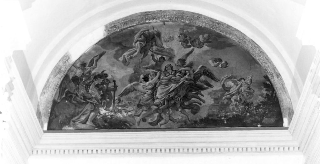 Trasporto in cielo del corpo e della testa di S. Caterina d'Alessandria (dipinto) - ambito romano (sec. XVIII)