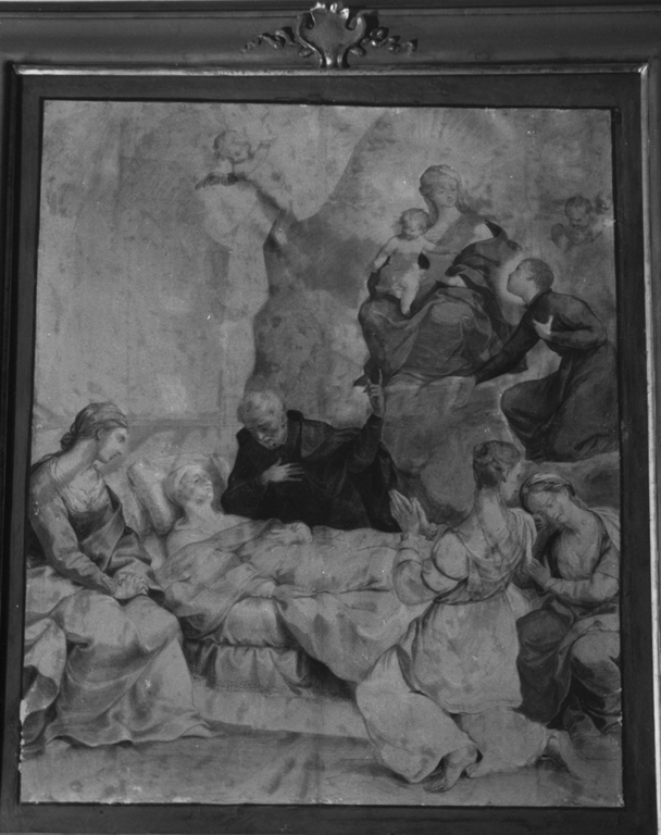Moribonda salvata per intercessione di San Stanislao Kostka, Miracolo di San Stanislao Kostka (dipinto, ciclo) di Pozzo Andrea (sec. XVIII)