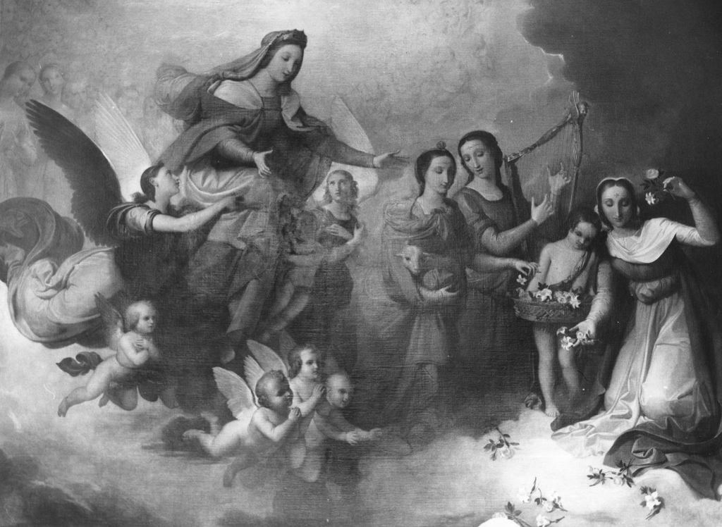 Apparizione della Vergine a San Stanislao Kostka (dipinto) di Minardi Tommaso (sec. XIX)