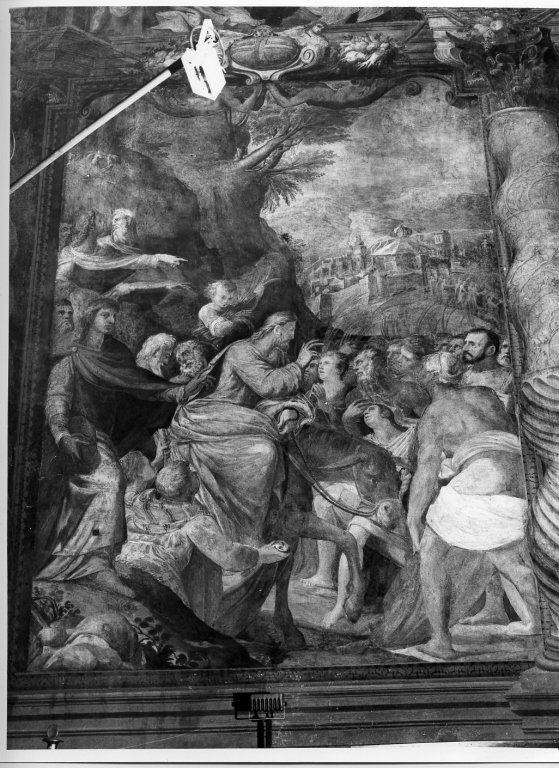 entrata di Cristo in Gerusalemme (dipinto, complesso decorativo) - ambito romano (sec. XVI)