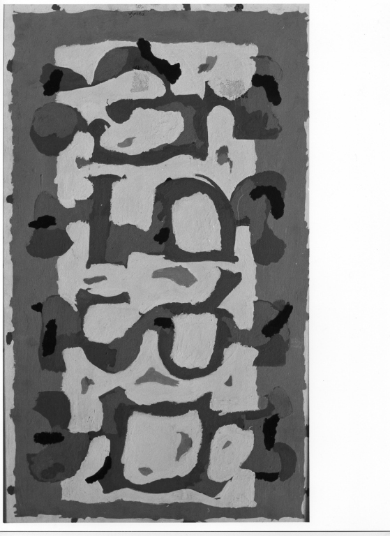 Giallo Rosso, motivi decorativi astratti (dipinto) - ambito romano (terzo quarto sec. XX)