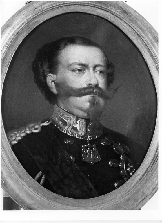 Vittorio Emanuele II, ritratto d'uomo (dipinto, serie) - ambito romano (sec. XIX)