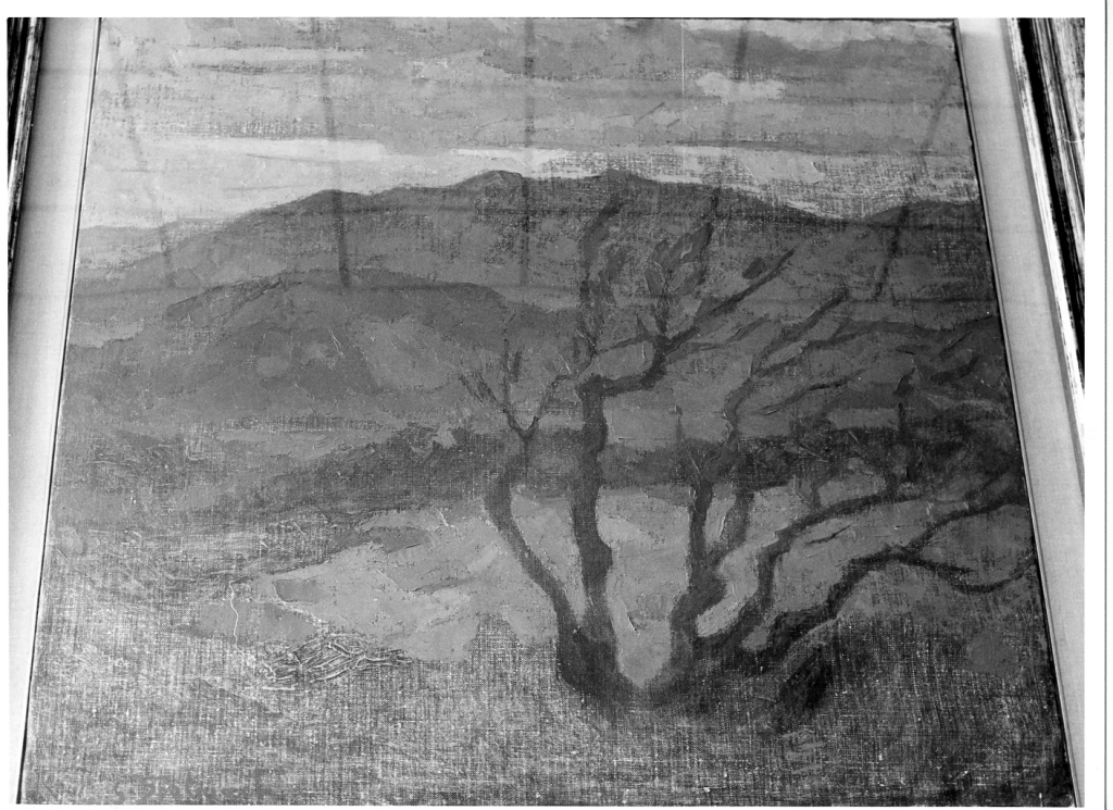 paesaggio montano (dipinto) di Spalmach Gino (terzo quarto sec. XX)