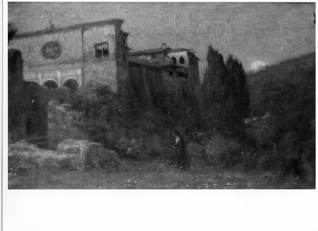 paesaggio con architetture (dipinto) - ambito romano (inizio sec. XX)