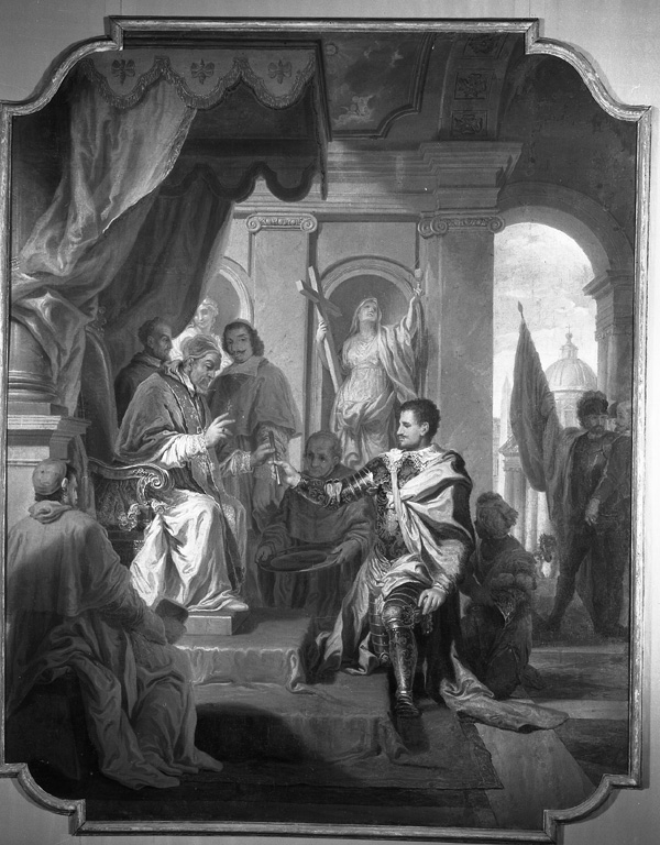 assegnazione di un titolo nobiliare (dipinto) di Corvi Domenico (seconda metà sec. XVIII)