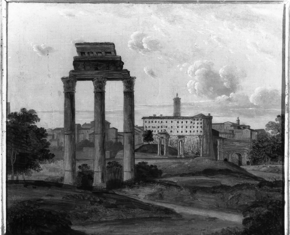 veduta del Foro Romano (dipinto) di Amici Domenico (metà sec. XIX)