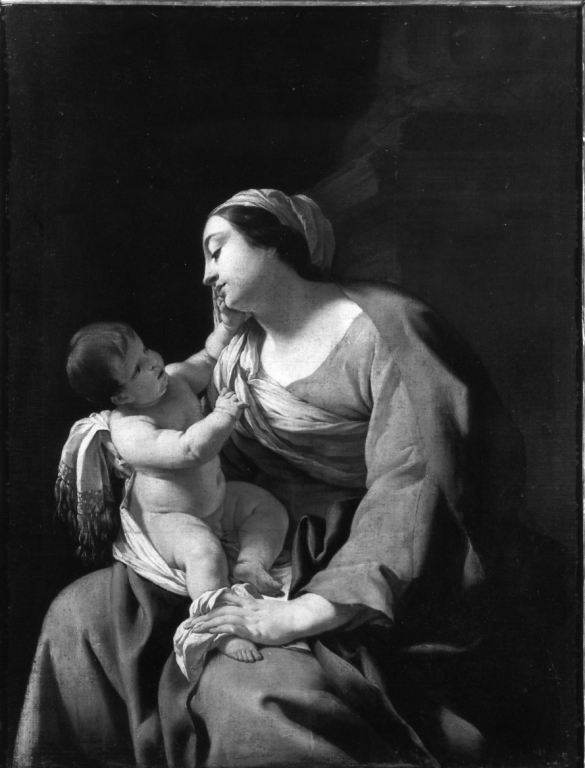 Madonna con Bambino (dipinto) di Vouet Simon (cerchia) (prima metà sec. XVII)
