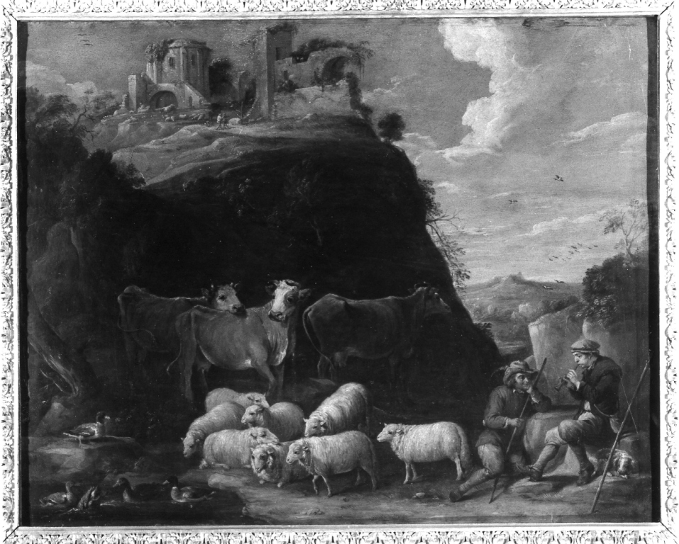 pastori e armenti (dipinto) di Teniers David II il Giovane (scuola) (seconda metà sec. XVII)