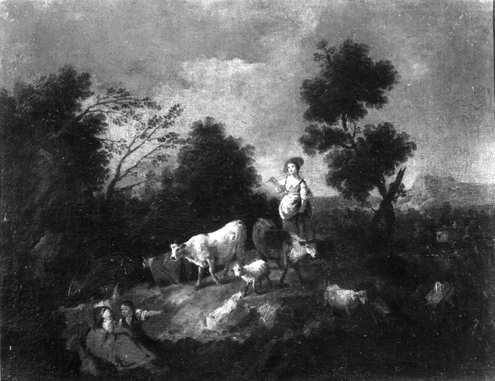 animali e pastori (dipinto) di Zuccarelli Francesco (scuola) (seconda metà sec. XVIII)