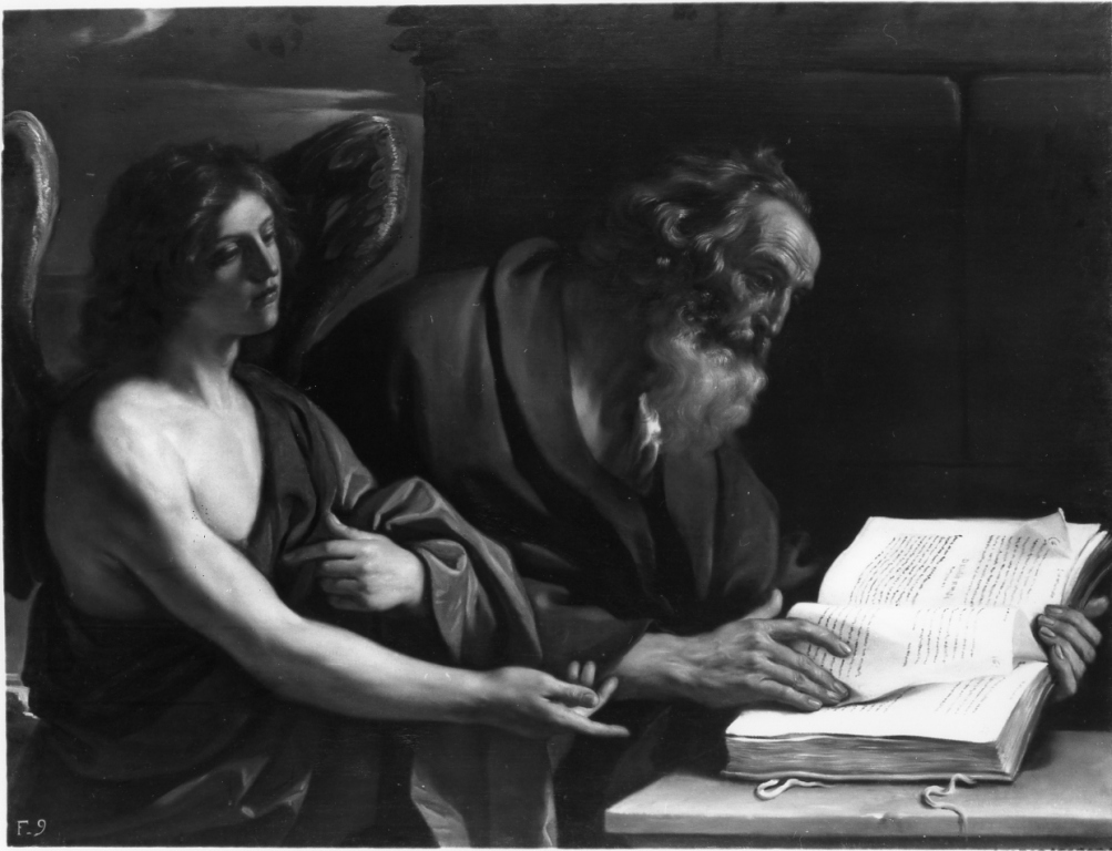 San Matteo e l'angelo (dipinto) di Gennari Cesare (metà sec. XVII)