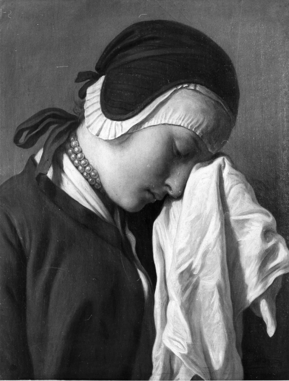 giovinetta piangente (dipinto) di Rotari Pietro (sec. XVIII)