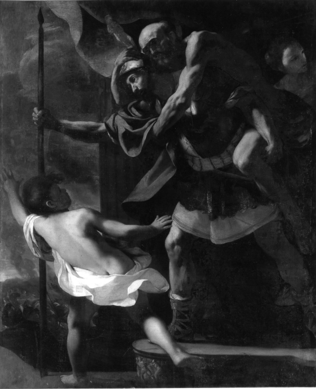 Enea e Anchise fuggono da Troia in fiamme (dipinto) di Preti Mattia (secondo quarto sec. XVII)