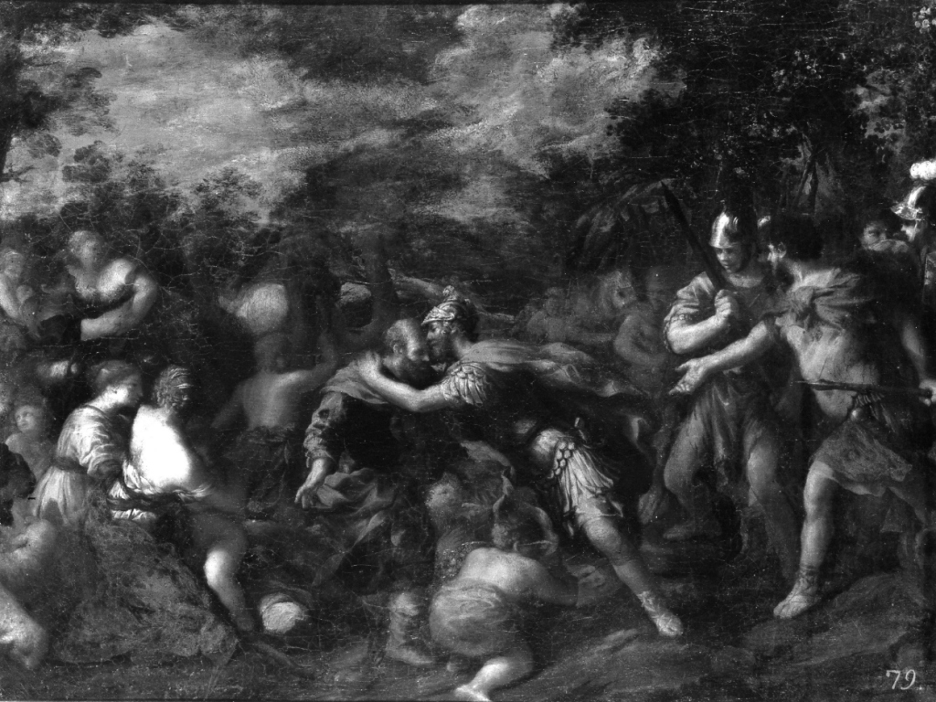 incontro di Esaù e Giacobbe (dipinto) di Bottalla Giovanni Maria detto Raffaellino (sec. XVII)