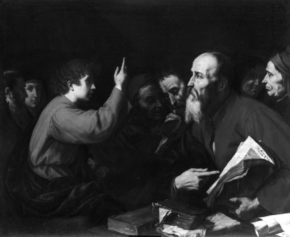 disputa di Gesù con i dottori nel tempio (dipinto) di Van Somer Hendrick (terzo quarto sec. XVII)