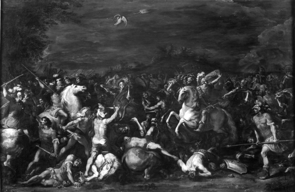 battaglia dei Veiani e Fidanai (dipinto) di Pace Michele detto Michelangelo del Campidoglio (metà sec. XVII)