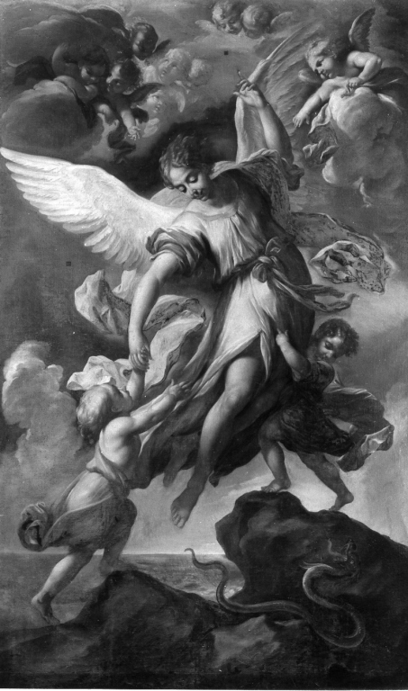 l'angelo custode (dipinto) di Brandi Giacinto (sec. XVII)