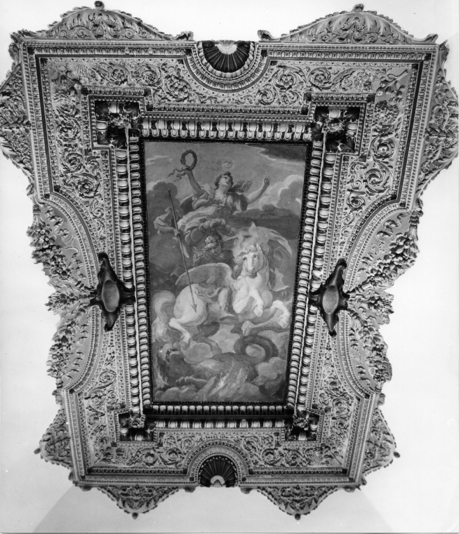 Bellerofonte uccide la chimera (dipinto) di Passeri Giuseppe (seconda metà sec. XVII)