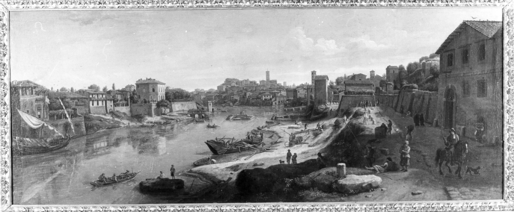 il Tevere a Ripa Grande (dipinto) di Van Wittel Gaspar detto Gaspare Vanvitelli (sec. XVII)