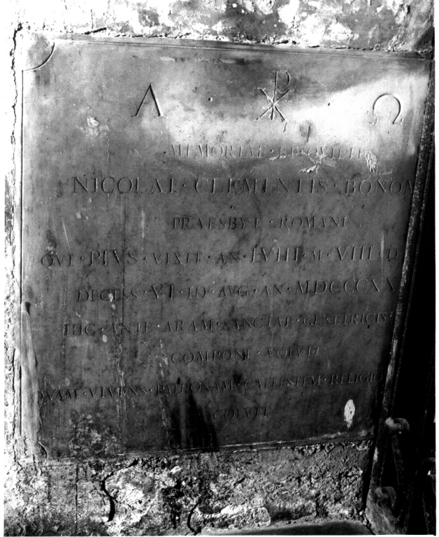 lapide tombale - ambito romano (sec. XIX)