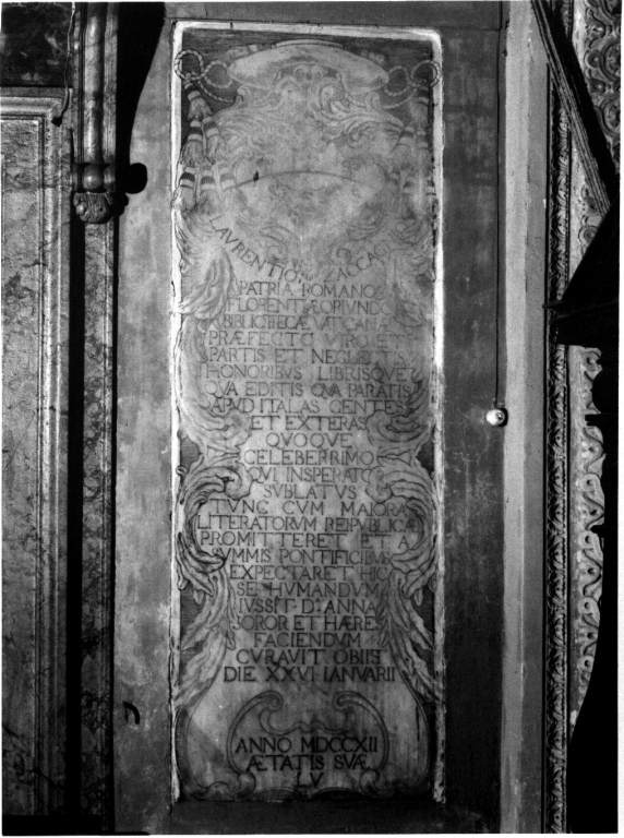 lapide tombale - ambito romano (sec. XVIII)