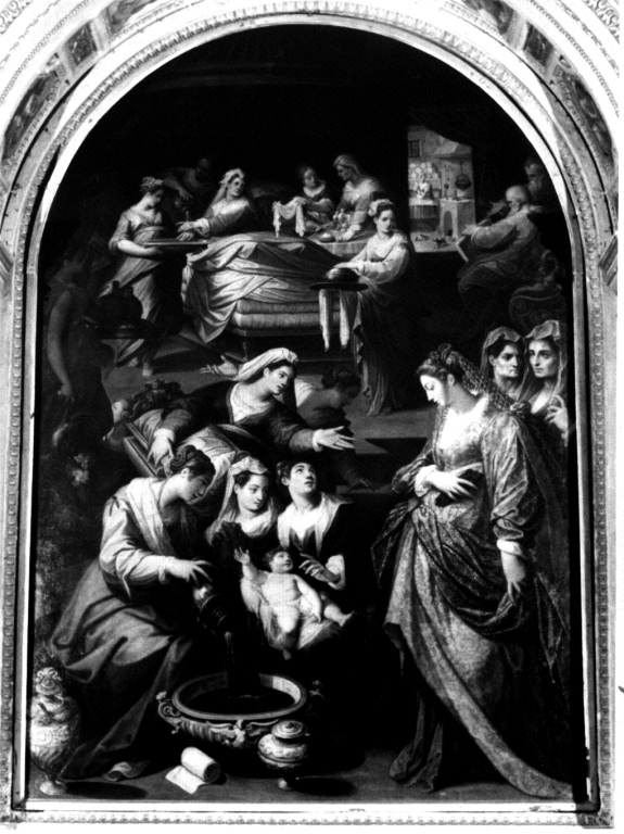 nascita di San Giovanni Battista (pala d'altare) di Zucchi Jacopo (sec. XVI)