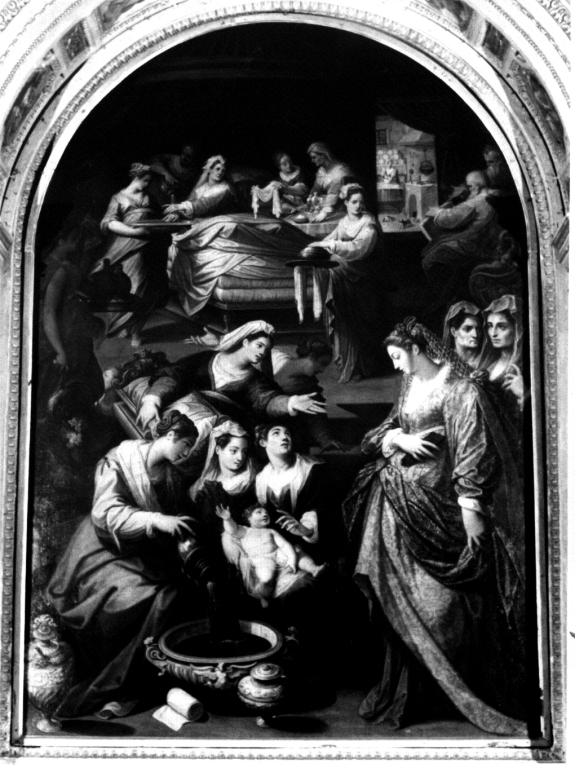nascita di San Giovanni Battista (pala d'altare) di Zucchi Jacopo (sec. XVI)