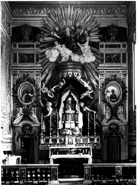 baldacchino di tronetto per esposizione eucaristica di De Rossi Giovanni Antonio (sec. XVII)