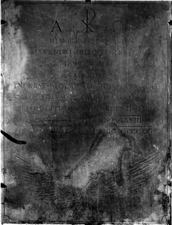 lapide tombale - ambito romano (sec. XIX)