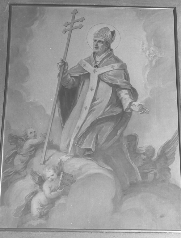 San Patrizio in gloria (dipinto) di Galimberti Silvio (sec. XX)