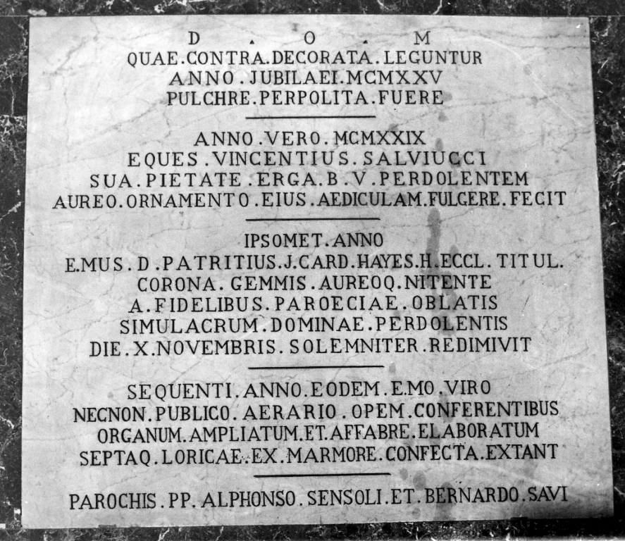 lapide documentaria - ambito romano (sec. XX)