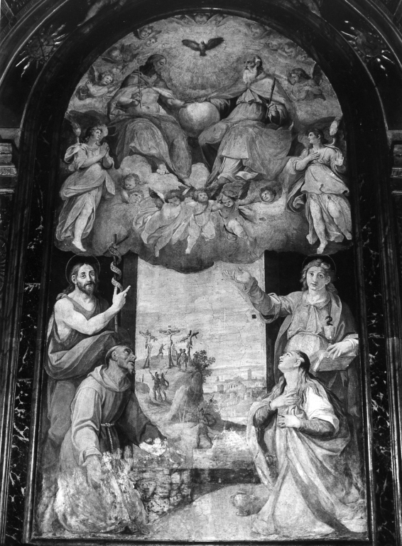 Trinita' e Santi (dipinto) di Casolani Cristoforo (sec. XVII)