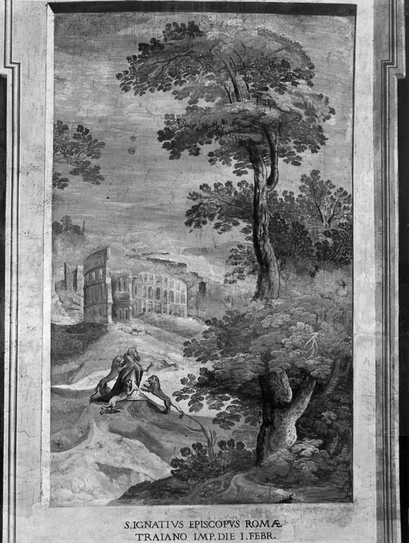 Martirio di Sant' Ignazio (dipinto) di Ligustri Tarquinio - ambito romano (sec. XVII)