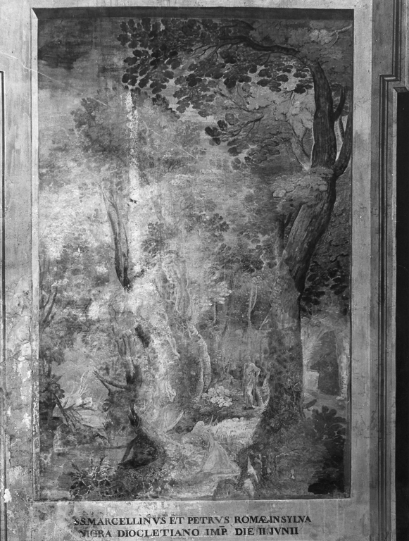Martirio dei Santi Marcellino e Pietro (dipinto) di Ligustri Tarquinio (attribuito) - ambito romano (secc. XVI/ XVII)