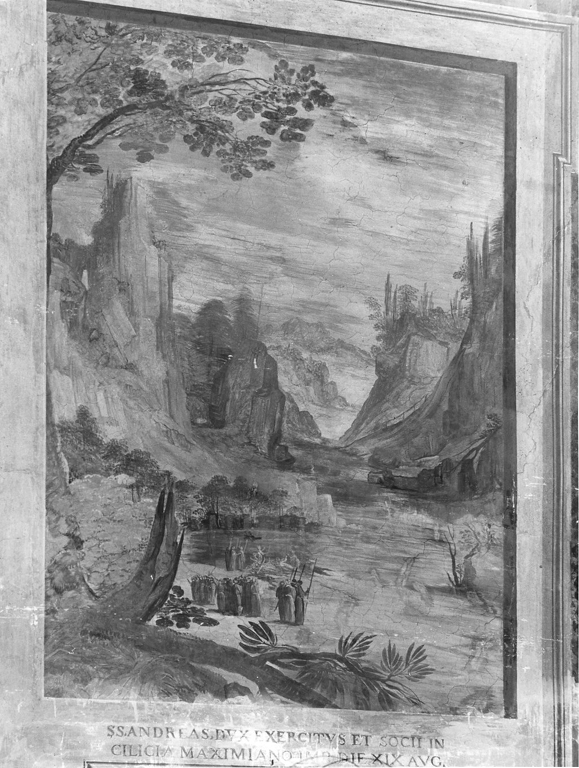 Martirio di Sant' Andrea tribuno (dipinto) di Ligustri Tarquinio (sec. XVII)