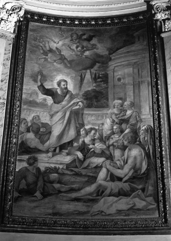Predicazione di San Paolo (dipinto) di Garzi Luigi (sec. XVIII)