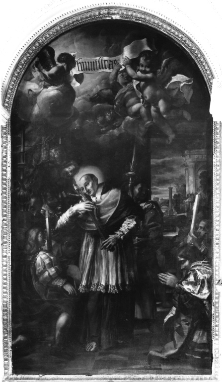 San Carlo Borromeo visita gli appestati (dipinto) di Gherardi Filippo (sec. XVII)