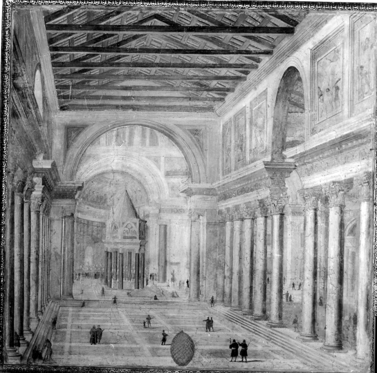 Interno di San Pietro in Vaticano (dipinto) di Gagliardi Filippo (metà sec. XVII)