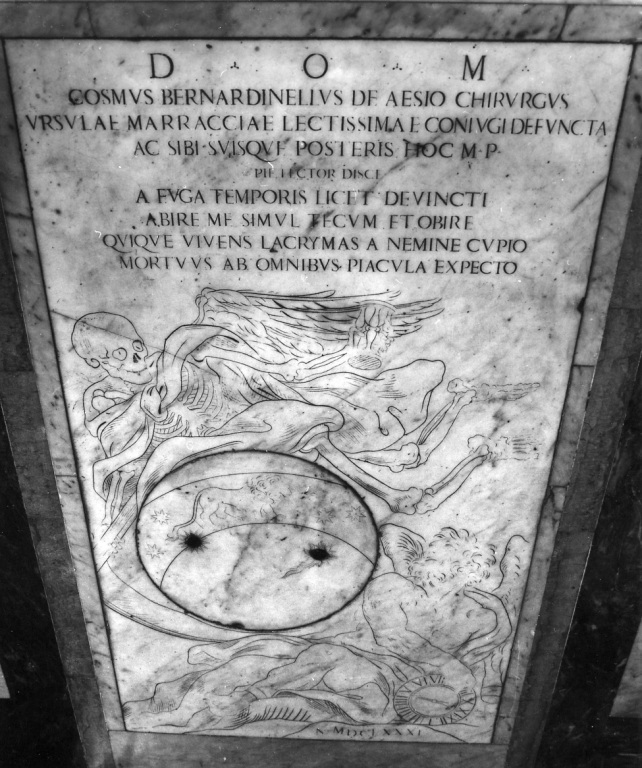 lastra tombale - ambito romano (sec. XVII)