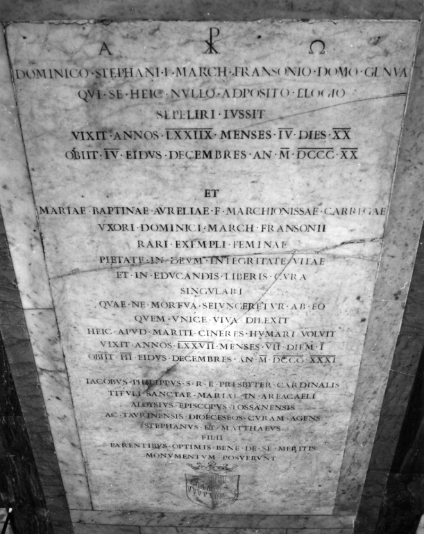 lastra tombale - ambito romano (sec. XIX)