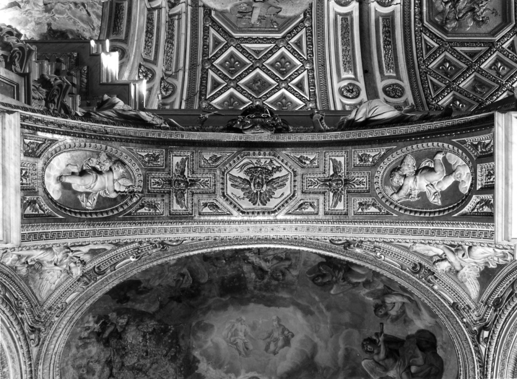 Angioletti e cherubino (decorazione plastica) - ambito romano (sec. XVII)