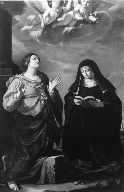 Santa Lucrezia e Santa Gertrude (dipinto) di Ubaldini Pietro Paolo (metà sec. XVII)