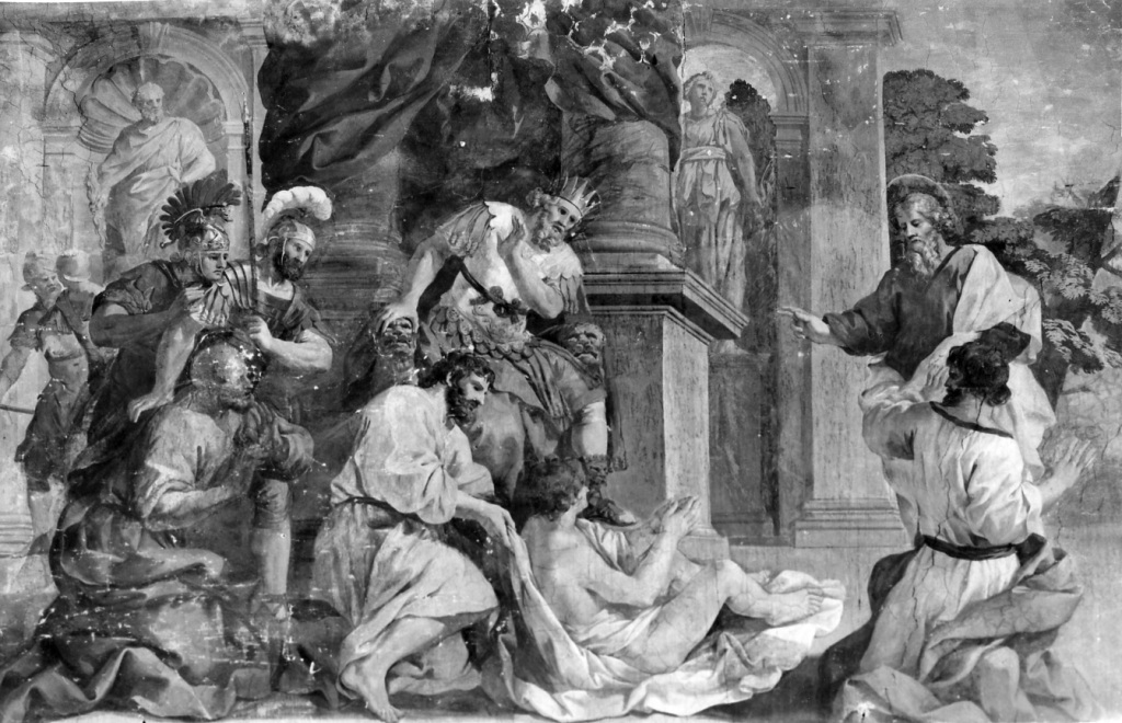 S. Matteo resuscita il figlio del re Egippo (dipinto) di Ubaldini Pietro Paolo (sec. XVII)