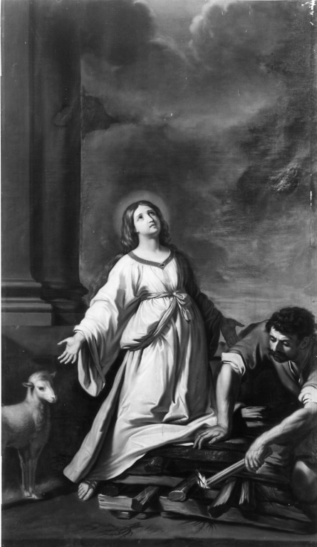Martirio di S. Agnese (dipinto) di Barbieri Giovan Francesco detto Guercino (scuola) (sec. XVII)